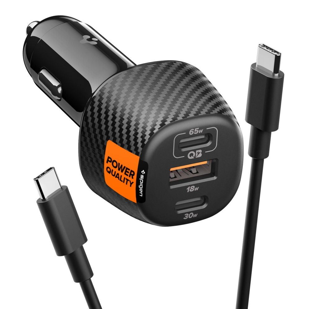 Spigen Essential EV1133 3-port biloplader - sort