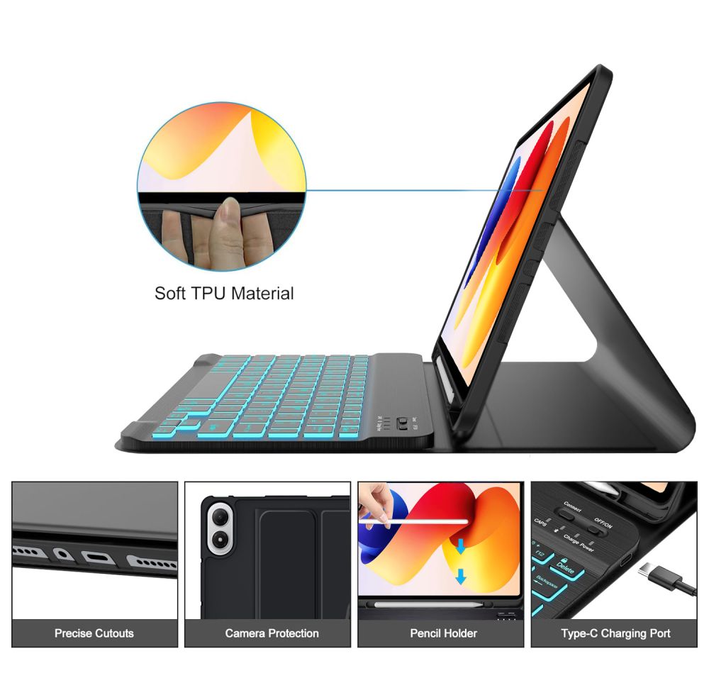 Tech-Protect SC Pen Case til Xiaomi Poco Pad M1 / Redmi Pad 2 Pro 12.1 - sort