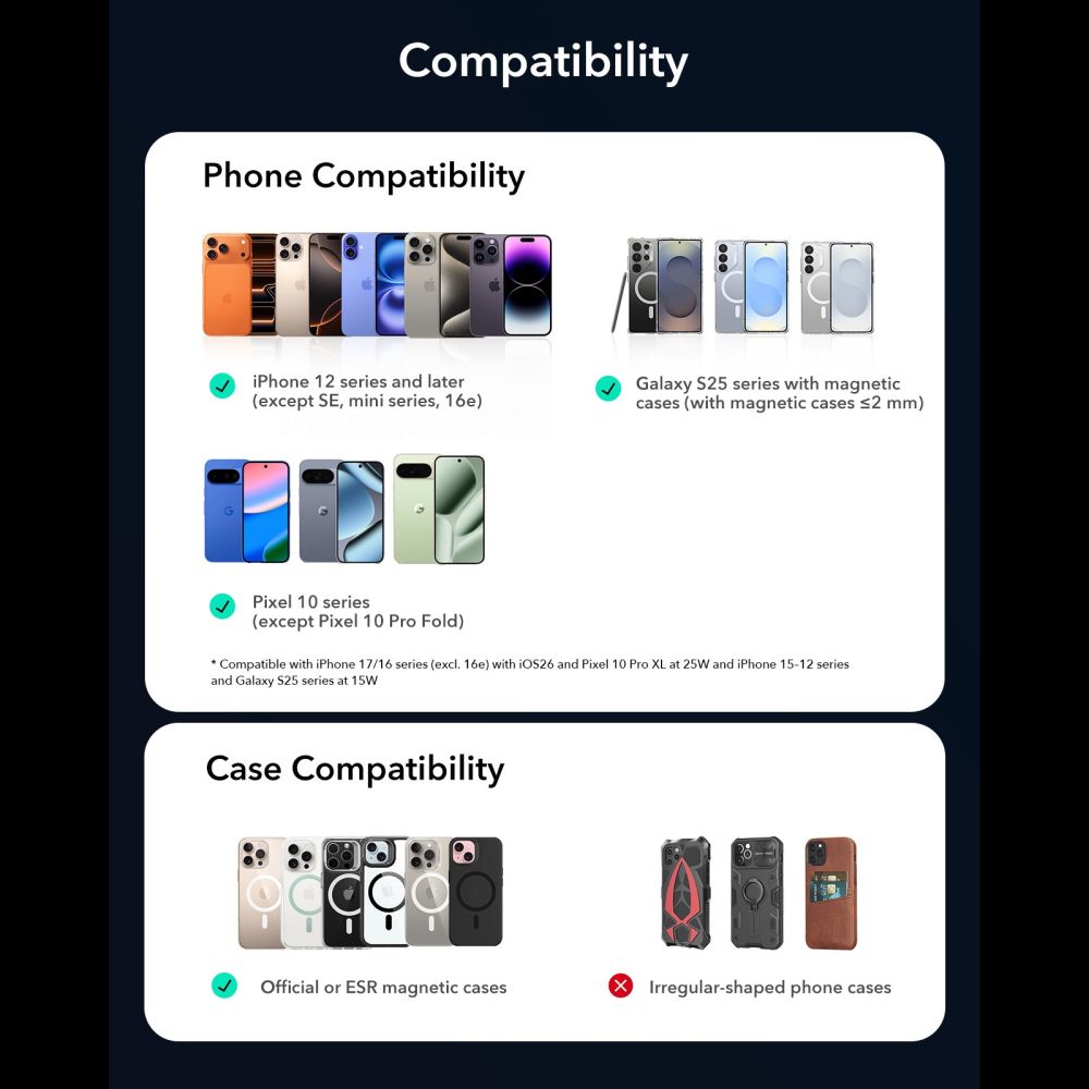 ESR OmniLock Qi2.2 Magnetisk MagSafe Car Air Vent Mount - sort