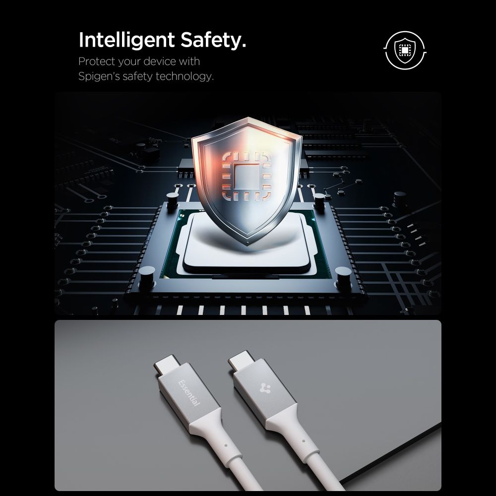 Spigen EB24012CC USB-C-kabel 240W 120cm - hvid