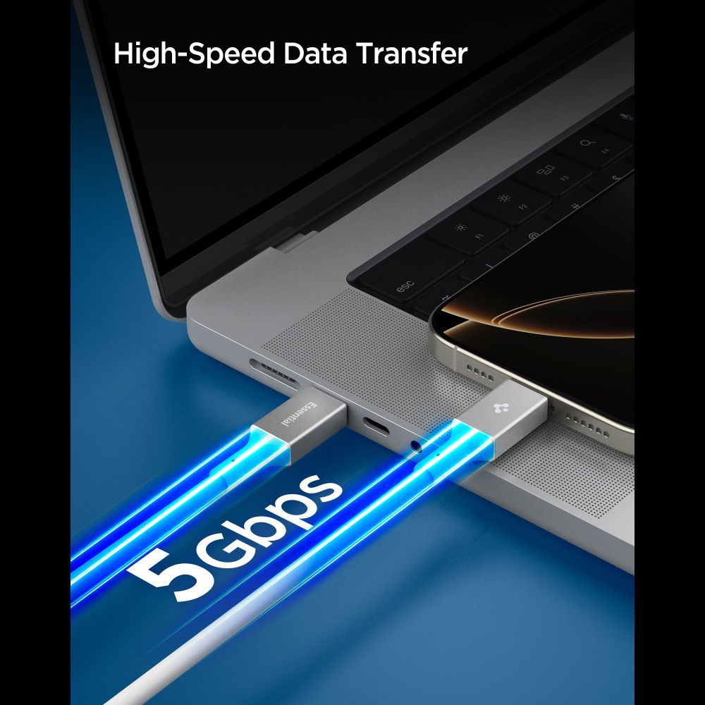 Spigen EB10020CC USB-C-kabel 100W 200cm - hvid