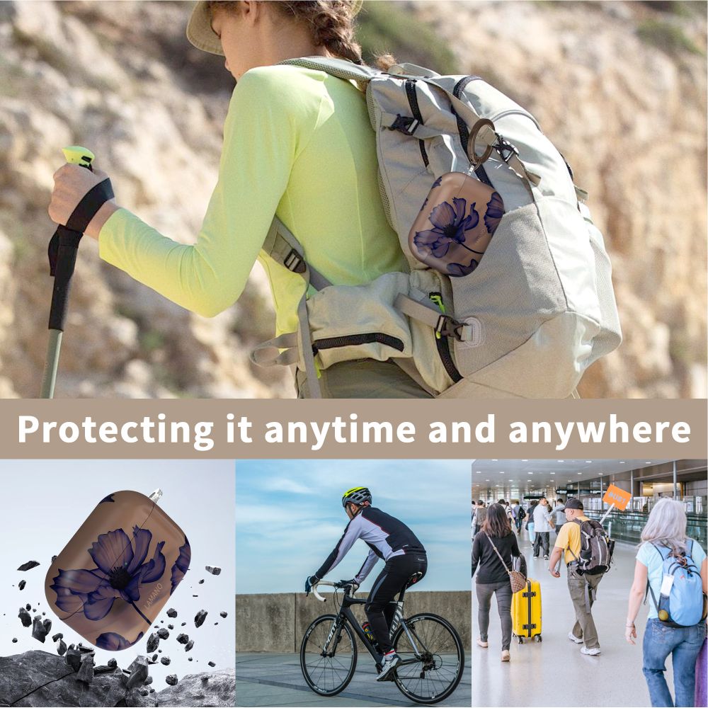 Tech-Protect Lamano-kasse til AirPods Pro 1 / 2 - brun-lila