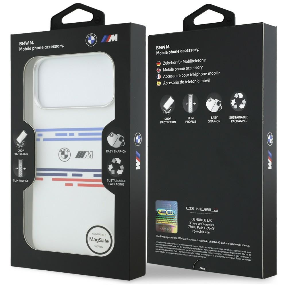 BMW M Silicon Horizontal Line MagSafe Case til iPhone 17 Pro Max - hvid