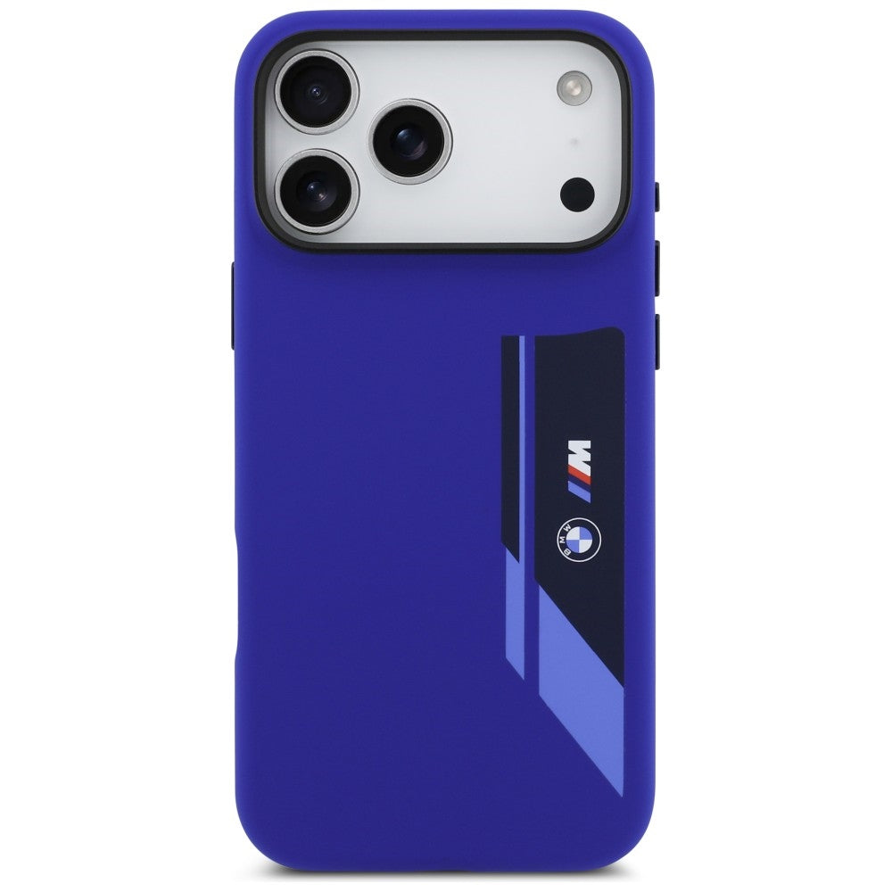 BMW M Silicon Vertical Logo MagSafe Case til iPhone 17 Pro Max - Navy Blue