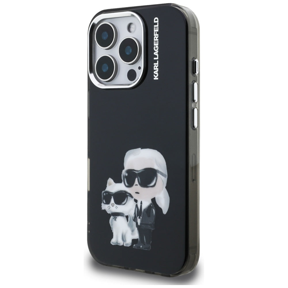 Karl Lagerfeld IML Aquarelle Karl & Choupette & Logo iPhone 16 Pro Case sort