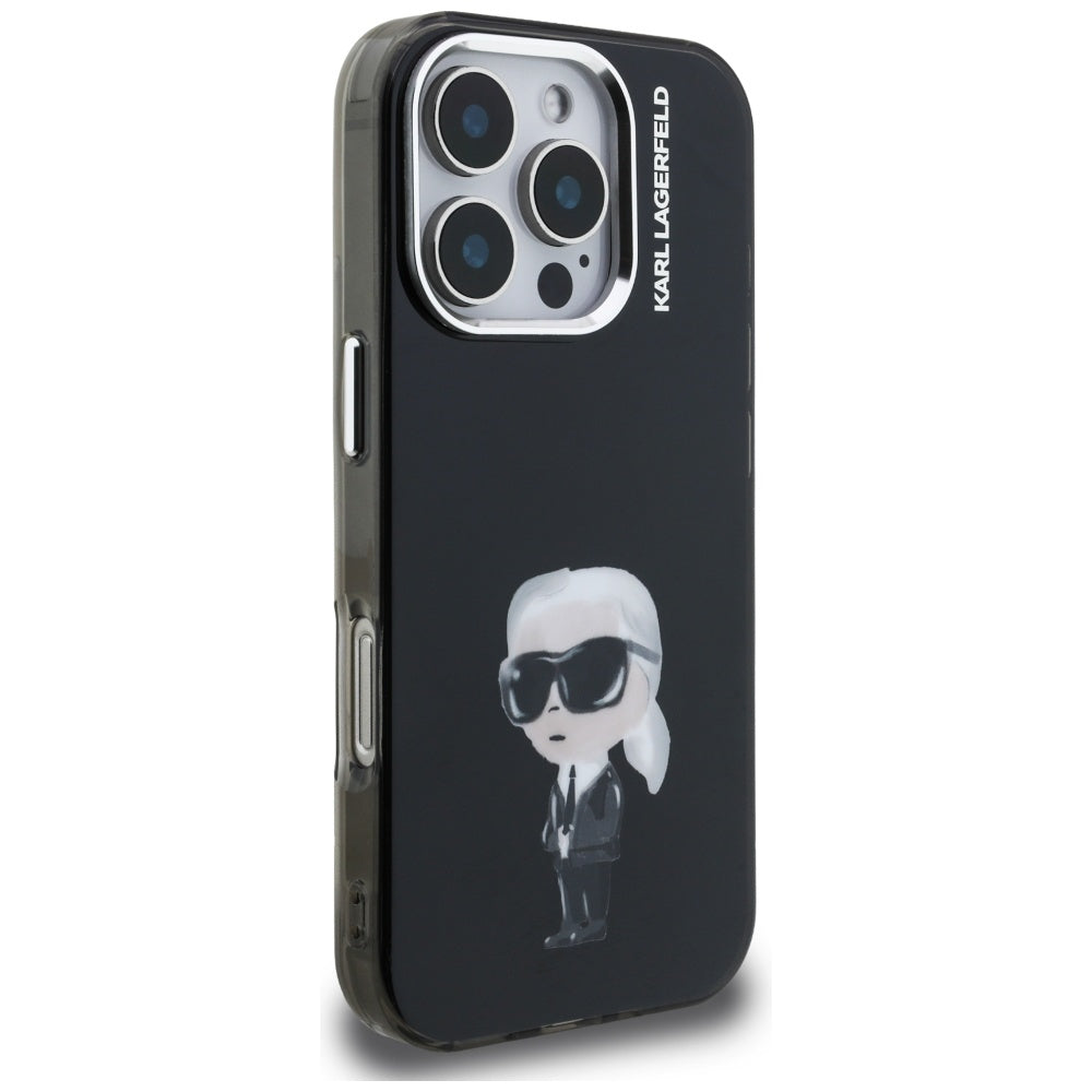 Karl Lagerfeld IML Aquarelle Karl & Logo MagSafe Case til iPhone 16 Pro Max - sort