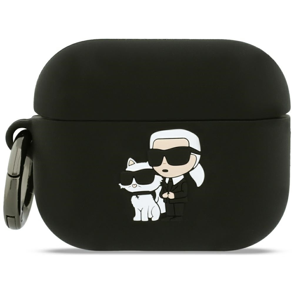 Karl Lagerfeld Silikon Karl & Chaupette Head 3D Case til AirPods Pro 3 - sort