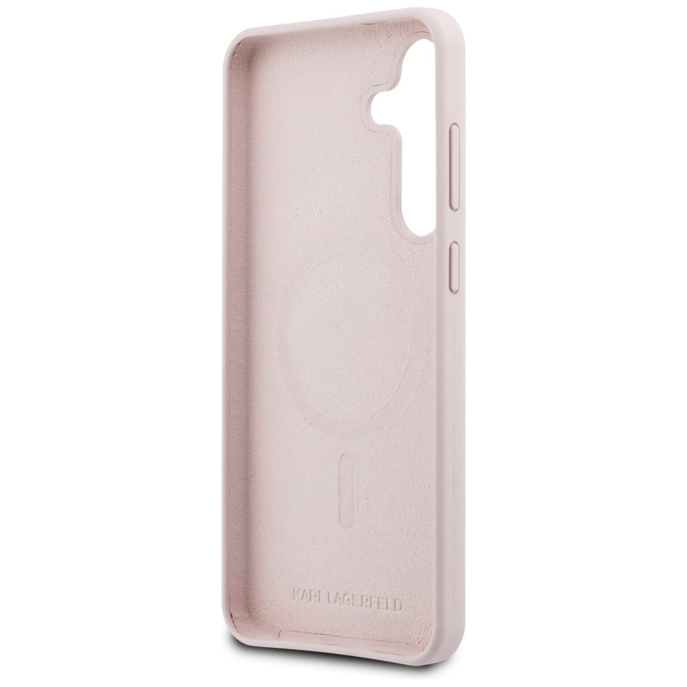 Karl Lagerfeld Silicone Karl & Choupette Heads MagSafe Case til Samsung Galaxy S25 FE - Pink