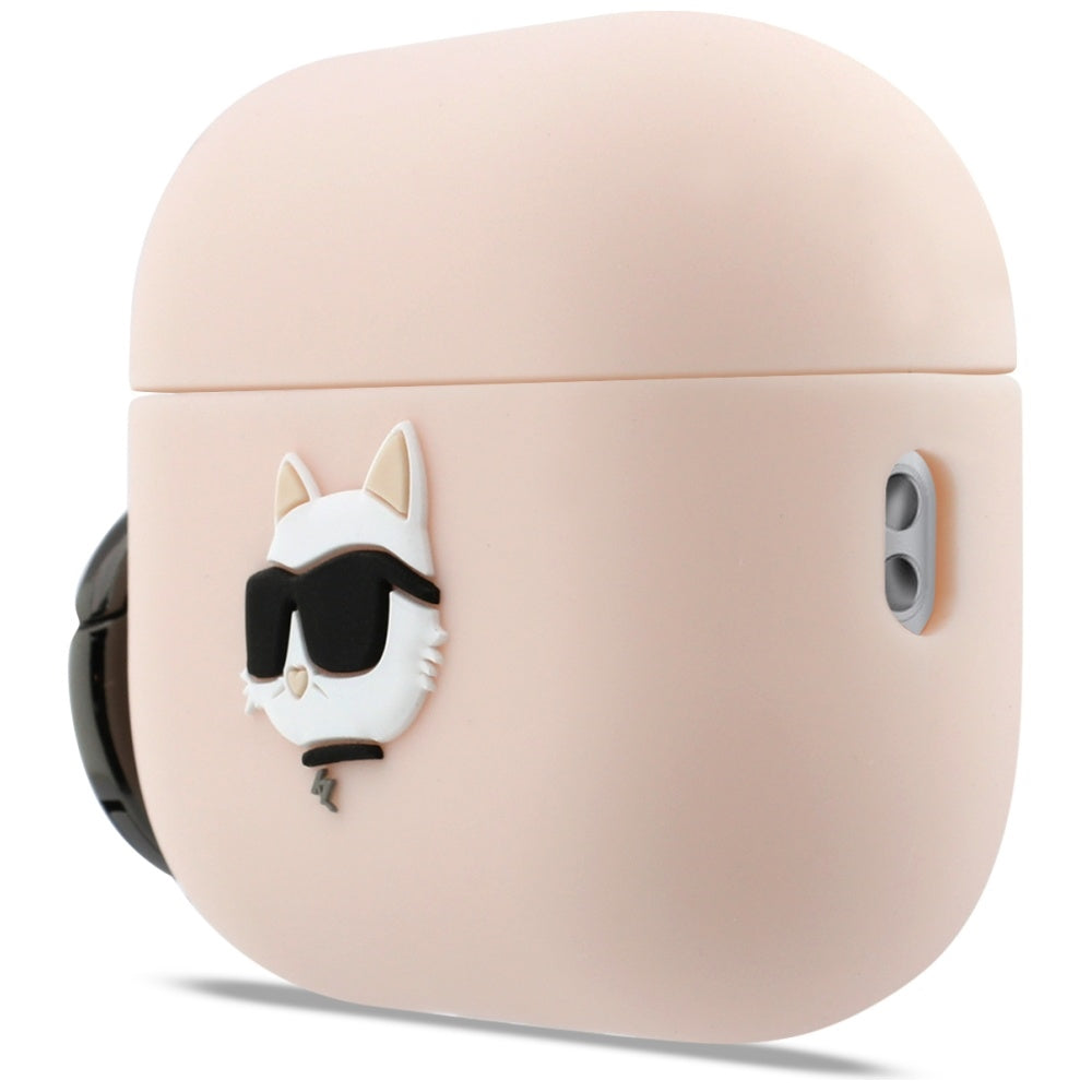 Karl Lagerfeld Silicone Chaupette Head 3D Case til AirPods Pro 3 - Pink