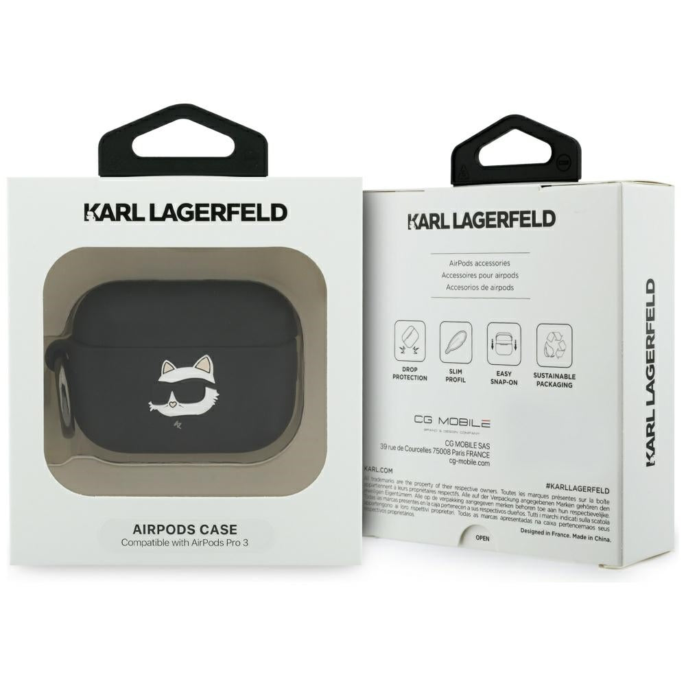 Karl Lagerfeld Silicone Choupette Head 3D Case til AirPods Pro 3 - sort