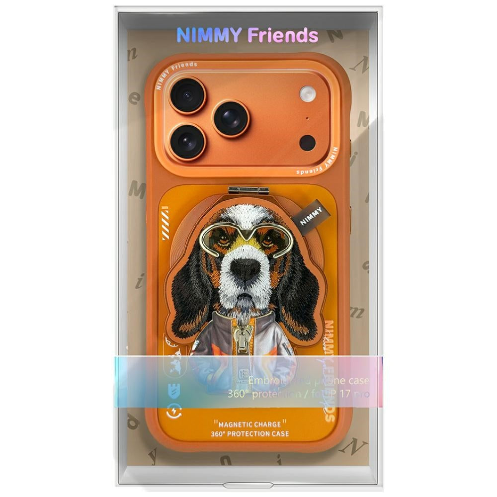 Nimmy Cool&Cute 2.0 Dog Case til iPhone 17 Pro med Magnetisk Hanger - Orange