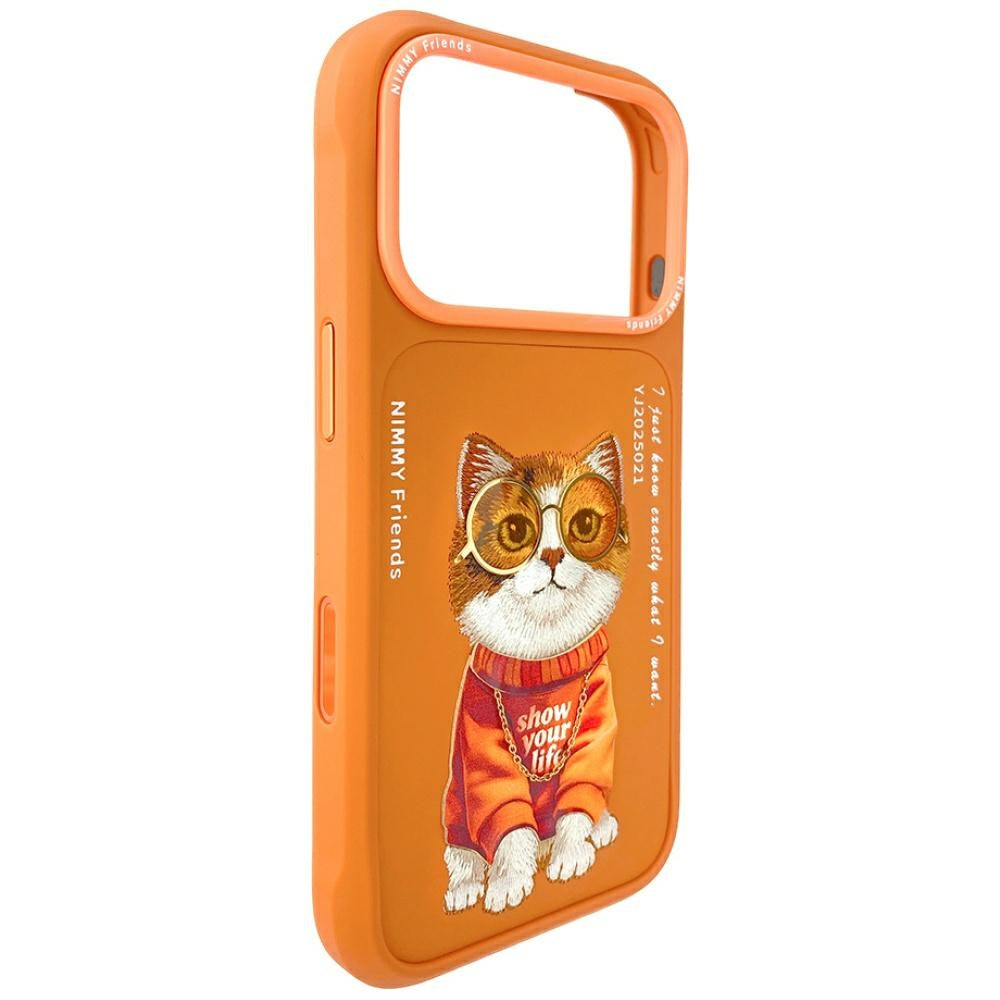 Nimmy Briller Cool Cat Case til iPhone 17 Pro Max - Orange