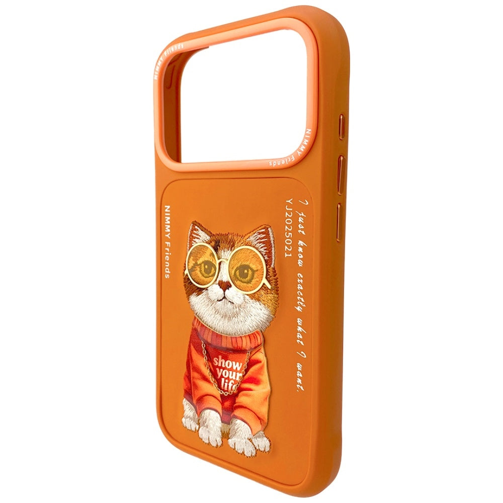Nimmy Briller Cool Cat Case til iPhone 17 Pro - Orange