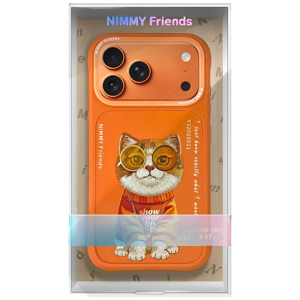 Nimmy Briller Cool Cat Case til iPhone 17 Pro - Orange