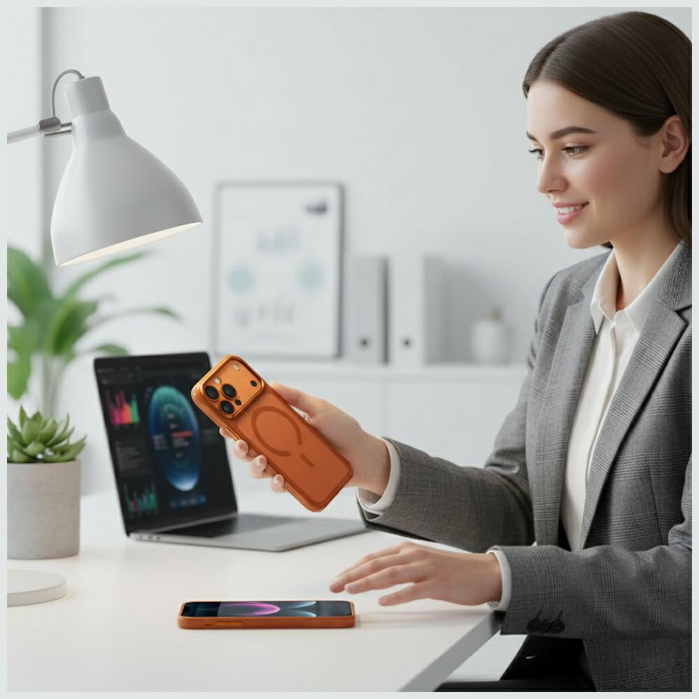 Uniq Veren iPhone 17 Pro Max Magclick opladningsfoder - orange