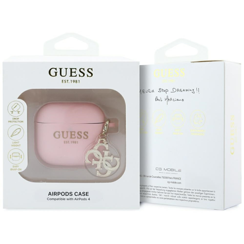 Guess AirPods 4-omslag Silikon 4G Charm-udgave - pink