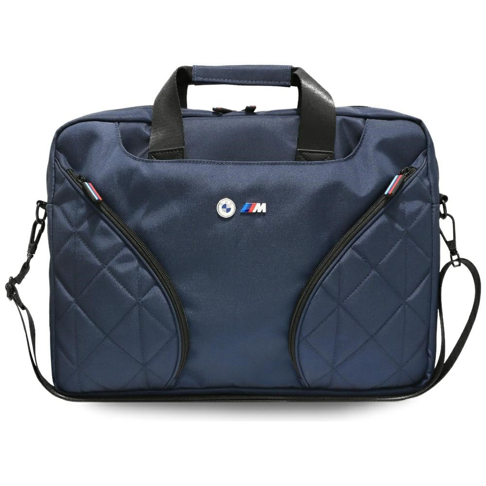 BMW Nylom lommer & Metal Logo 16" Laptop Bag - Navy Blue