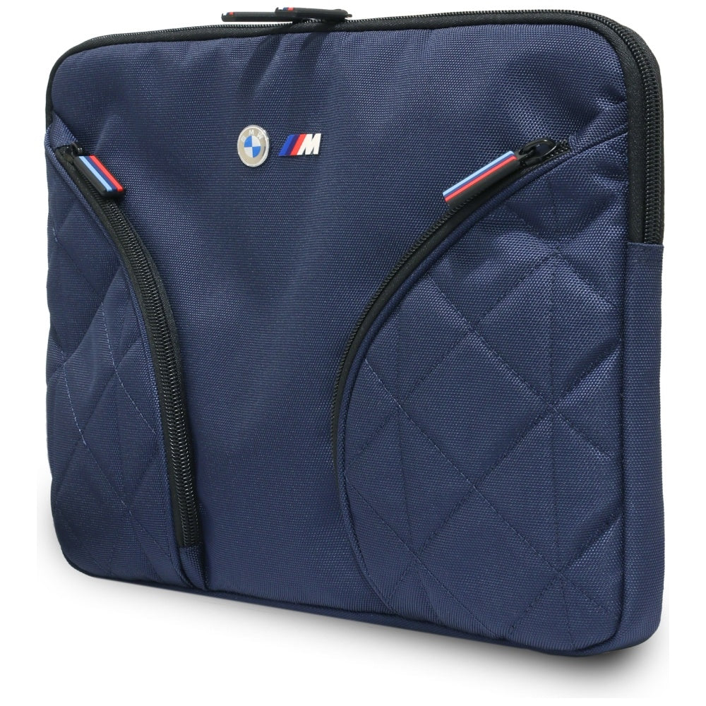 BMW Nylon lommer & Metal Logo Sleeve 14" Laptop Bag - Navy Blue