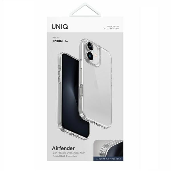 Uniq Air Fender Case til iPhone 16 - Gennemsigtig
