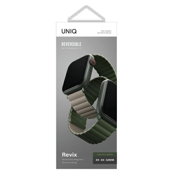 Uniq Revix magnetrem til Apple Watch 42 / 44 / 45 / 49 mm - Grøn-beige