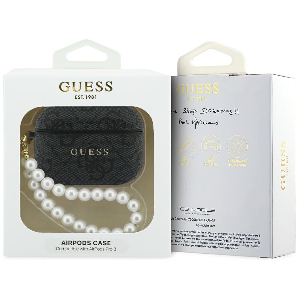 Guess 4G Pearl Strap Case for AirPods Pro 3 - Black