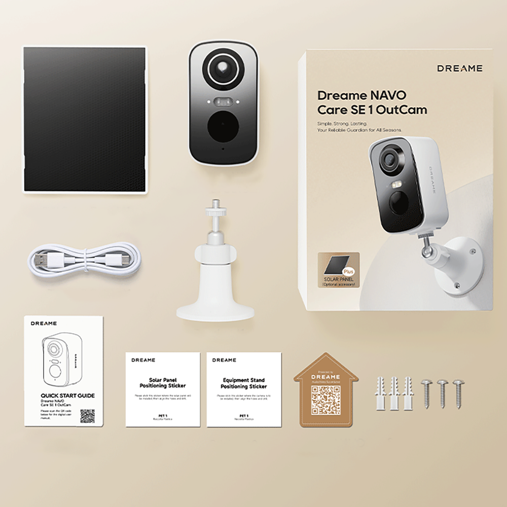 Dreame Navo Care SE 1 Outcam outdoor camera with solar panel - white