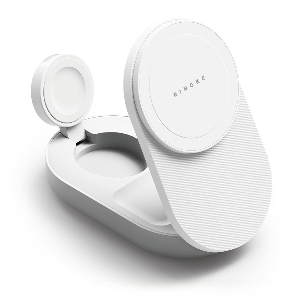 Ringke QI2.2 25W 3in1 Magnetic MagSafe Inductive Charger - White