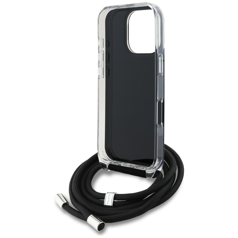 Karl Lagerfeld IML Crossbody Karl&Choupette Head Case til iPhone 16 Pro - sort