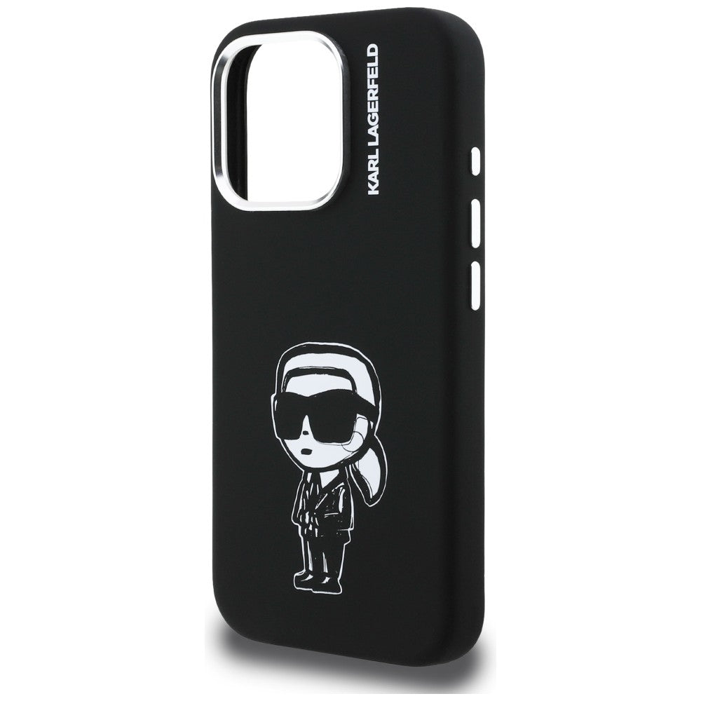 Karl Lagerfeld Silicone Karl Sketch MagSafe Case til iPhone 16 Pro - sort