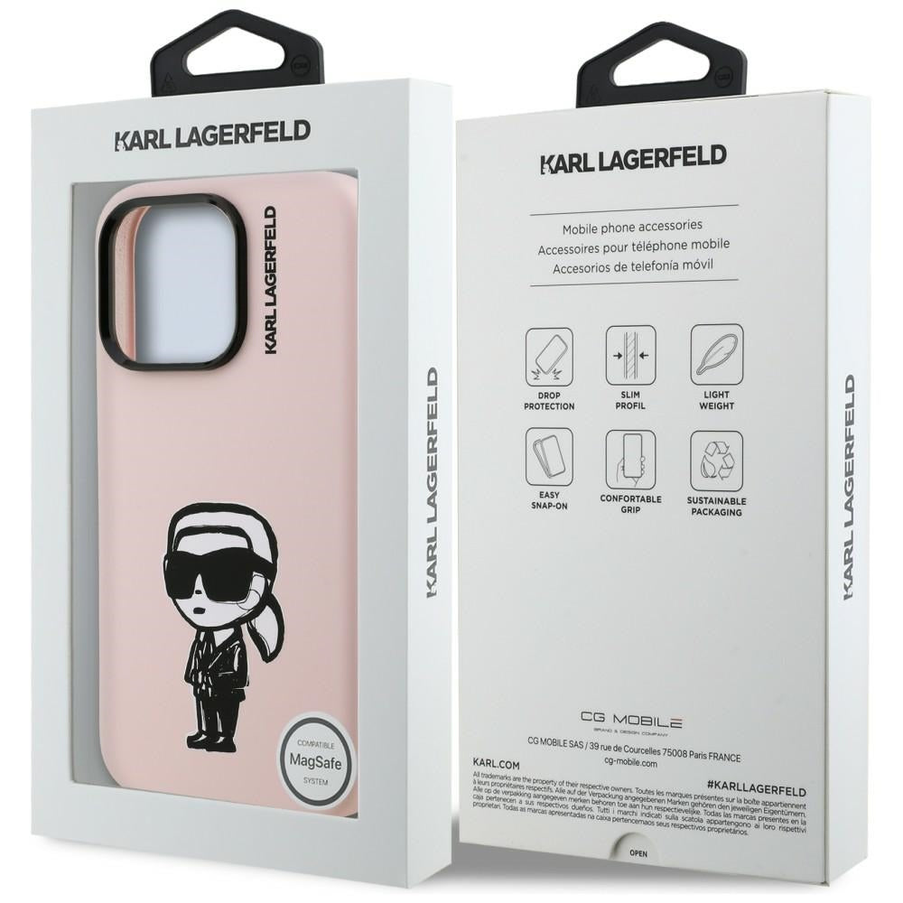Karl Lagerfeld Silicone Karl Sketch MagSafe Case til iPhone 16 Pro Max - Pink
