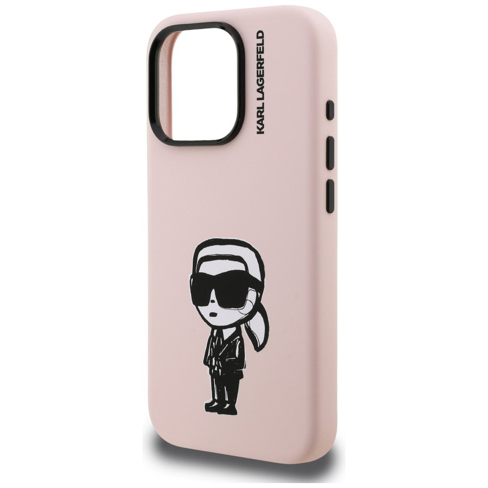 Karl Lagerfeld Silicone Karl Sketch MagSafe Case til iPhone 16 Pro - Pink