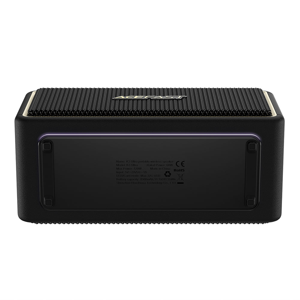 Acefast K3 Ultra Wireless Speaker with RGB Backlight Bluetooth 5.4 - Black