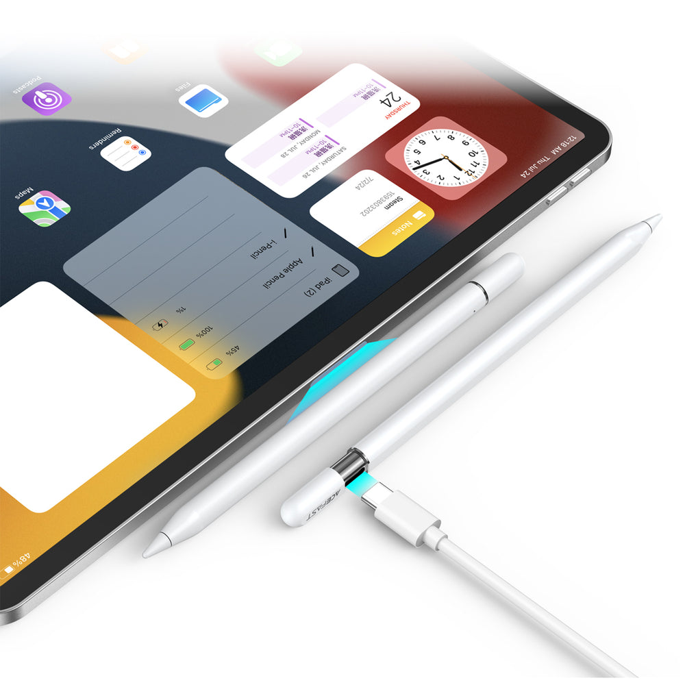 Acefast V3 Capacitive Stylus for iPad with Wireless Charging and 2 Interchangeable Tips - White