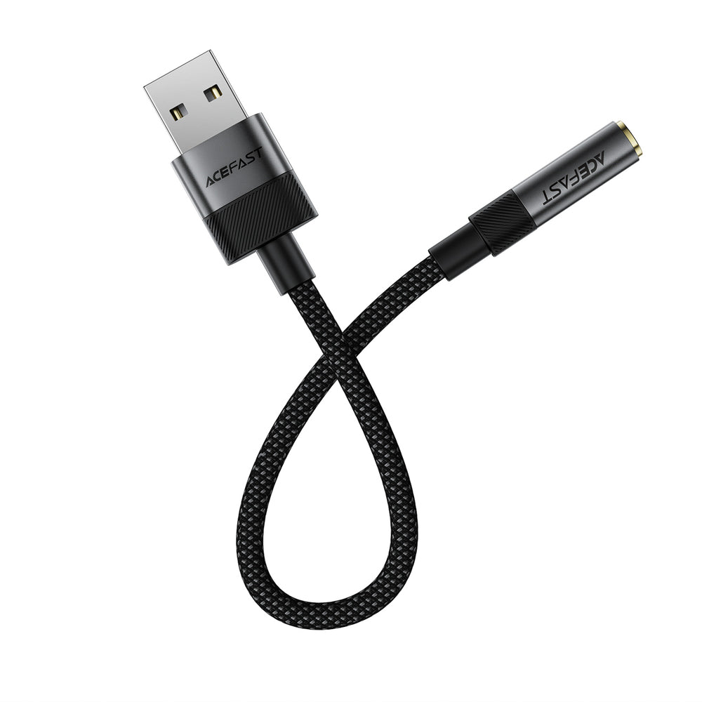 Acefast J13 USB-A to 3.5mm mini jack adapter - black