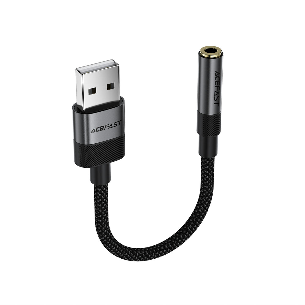 Acefast J13 USB-A to 3.5mm mini jack adapter - black