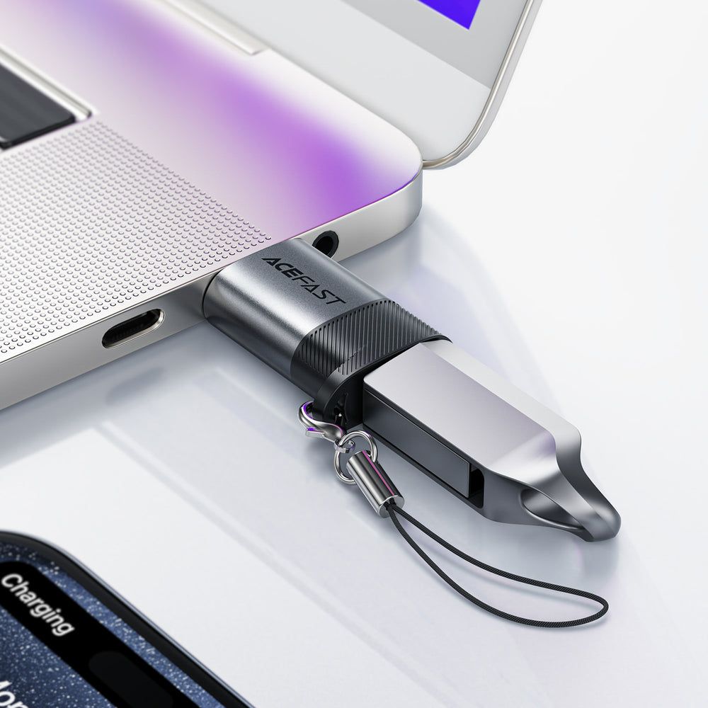 Acefast J8 USB-C - USB-A Adapter - Gray