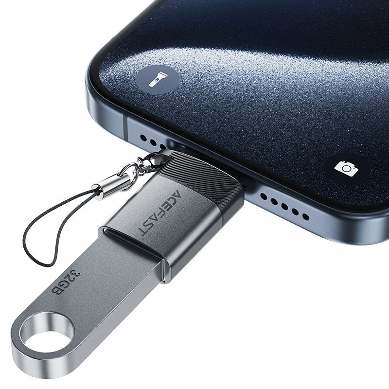Acefast J7 USB-A - USB-C Adapter - Grå