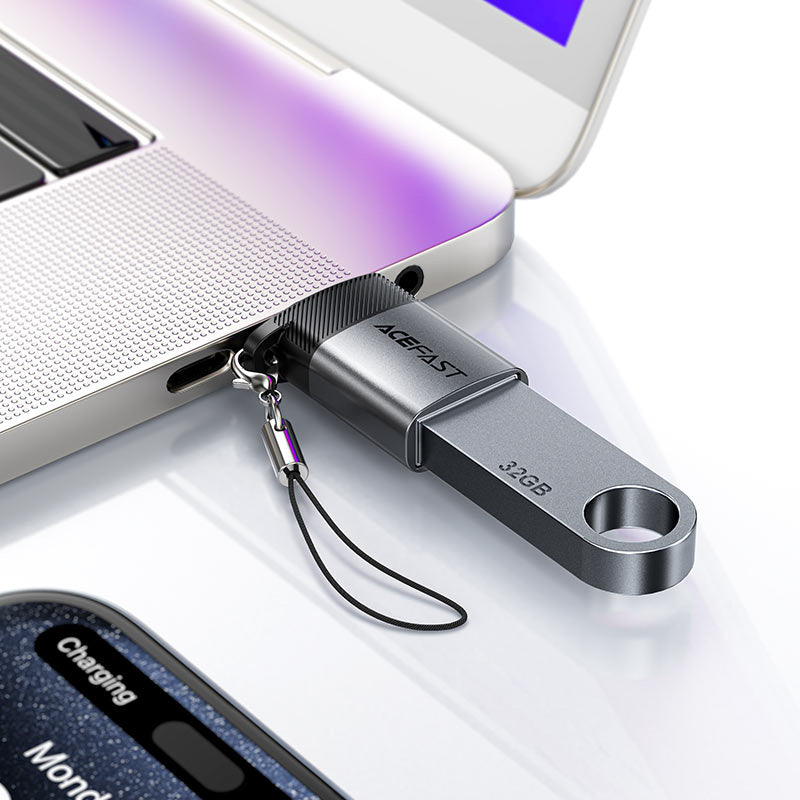 Acefast J7 USB-A - USB-C Adapter - Grå