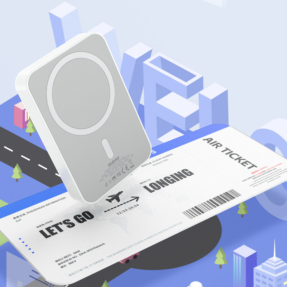 Dudao K26 Power Bank 10000mAh 20W USB-A / USB-C / MagSafe - hvid