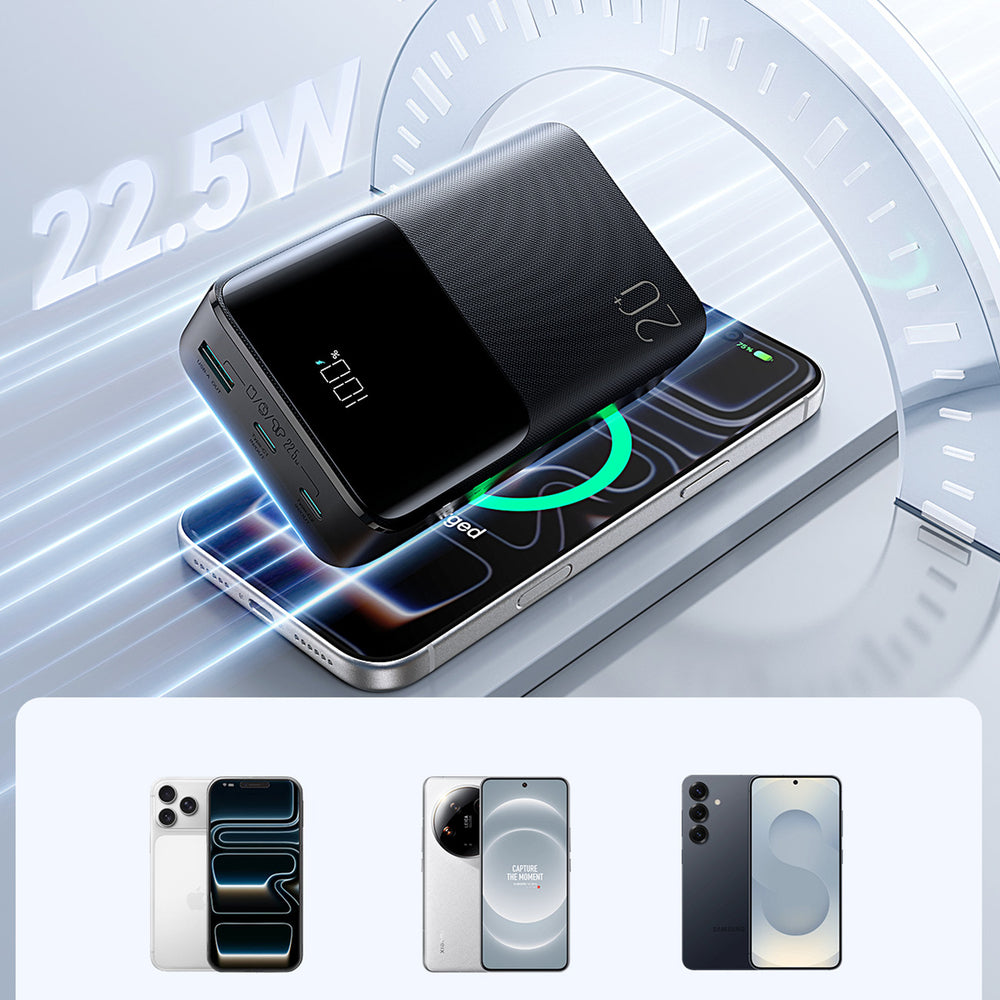 Joyroom JR-QP192 Star Series Mini 20000mAh 22.5W Powerbank med digital skærm - sort