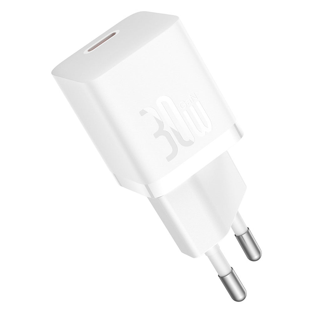 Baseus GaN5 USB-C 30W Wall Charger with Baseus Dynamic 3 USB-C 100W 1m Cable - White
