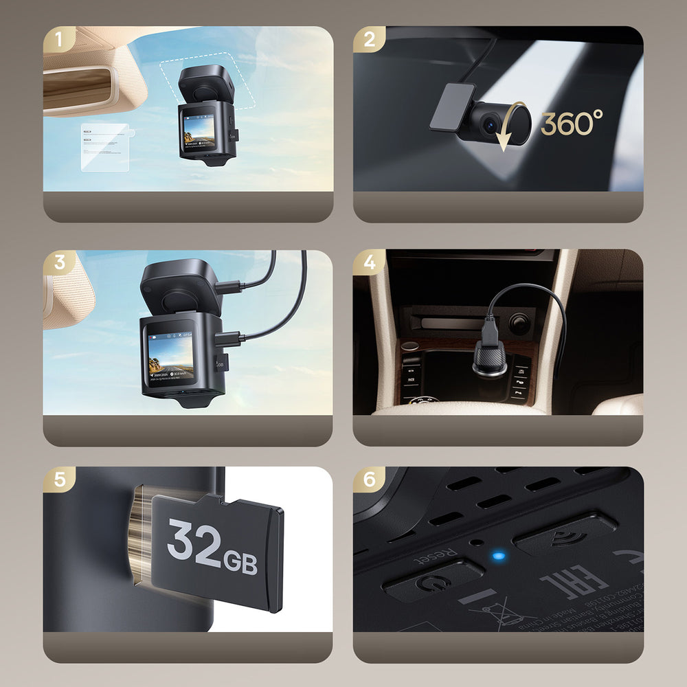 Baseus PrimeTrip VD1 Pro Car DVR 4K+1080p with Battery - Black