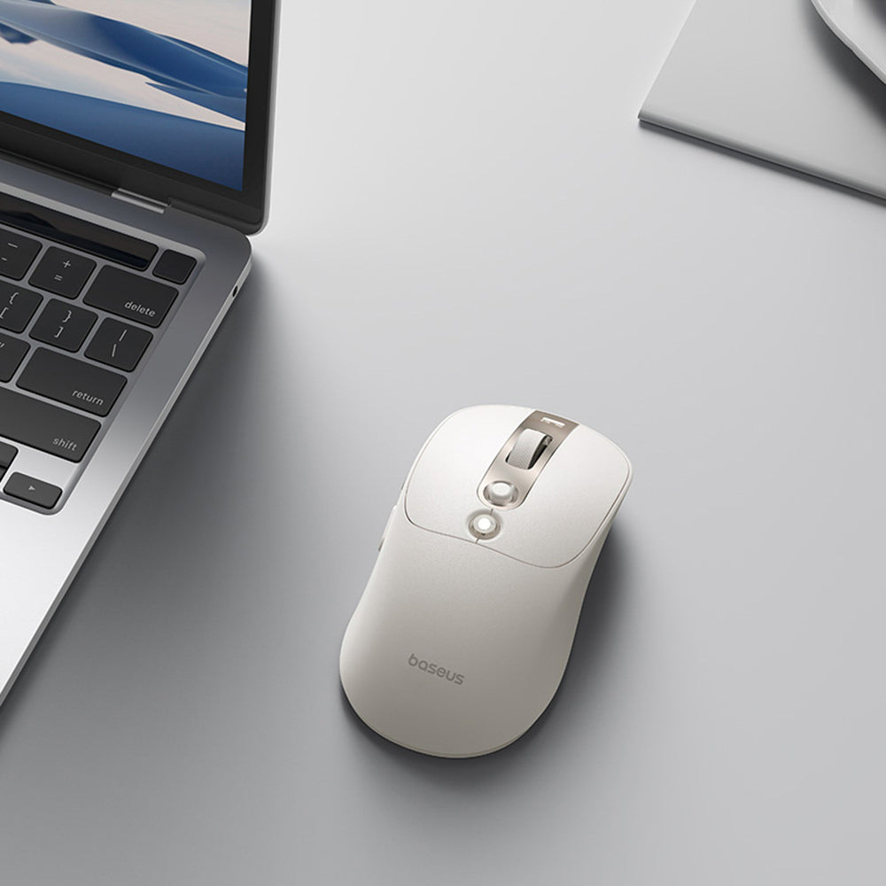 Baseus Editor Wireless Computer Mouse with 800mAh Battery and Battery Status Indicator - White