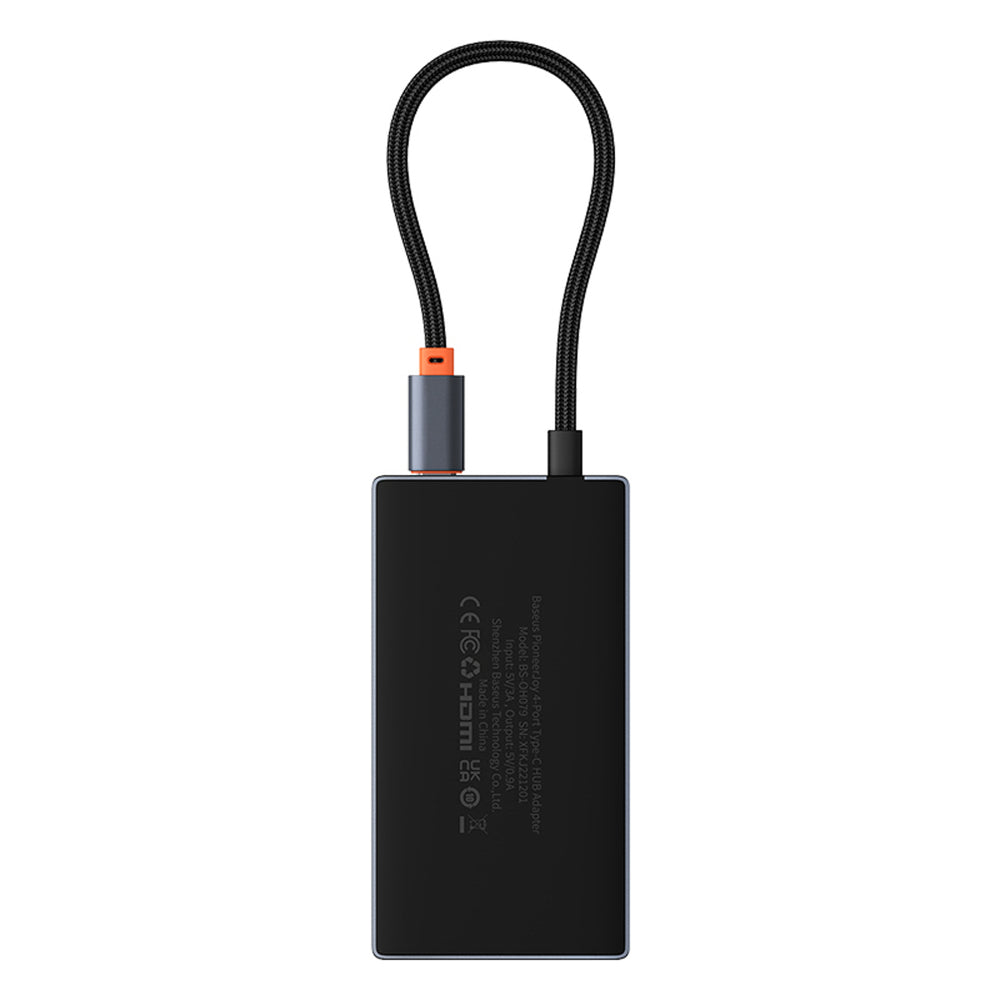 Baseus PioneerJoy 4xUSB-A 3.0 USB-C Hub - Gray