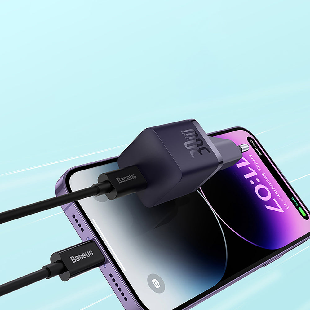 Baseus GaN5 30W USB-C EU Wall Charger - Purple