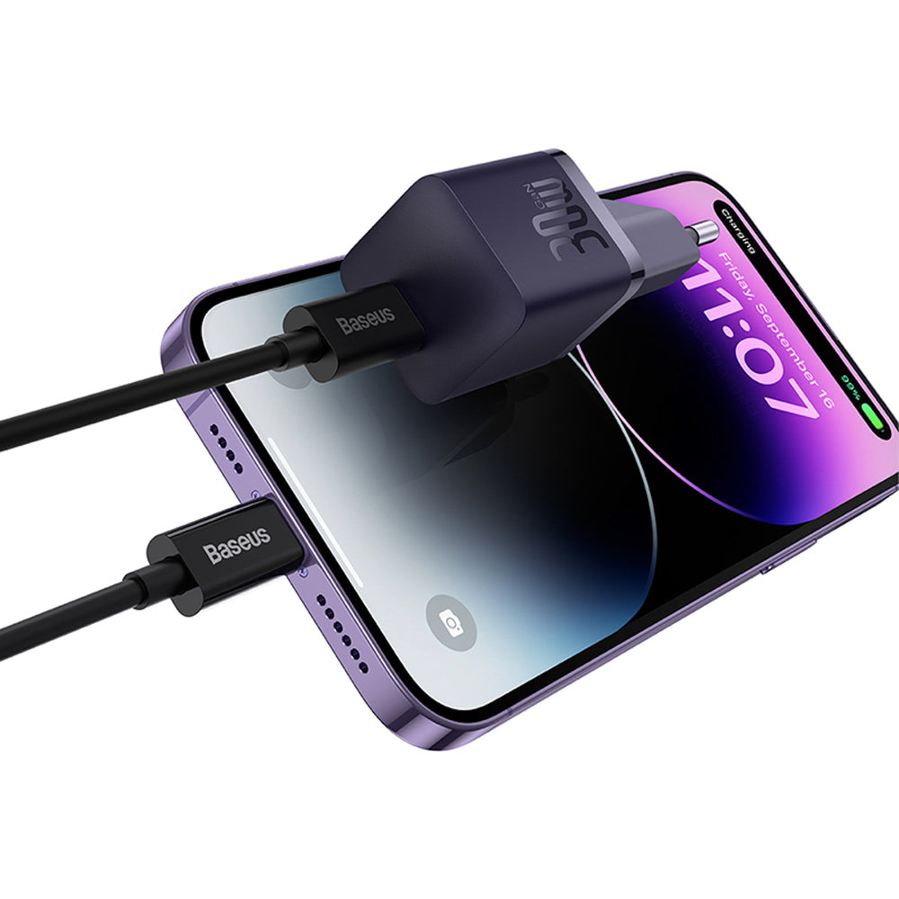 Baseus GaN5 30W USB-C EU Wall Charger - Purple