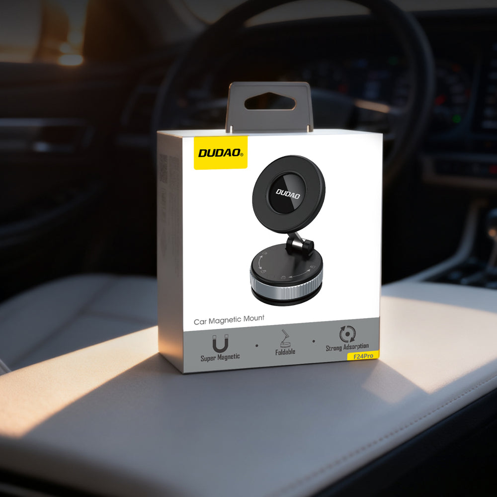 Dudao F24PRO MagSafe kompatibel bilholder med sugekop til forrude eller instrumentbræt - sort