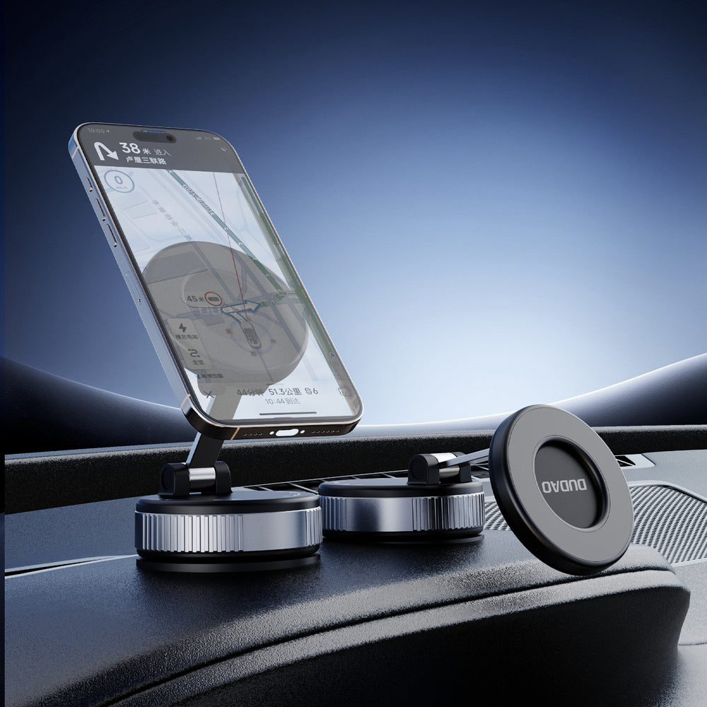 Dudao F24PRO MagSafe kompatibel bilholder med sugekop til forrude eller instrumentbræt - sort