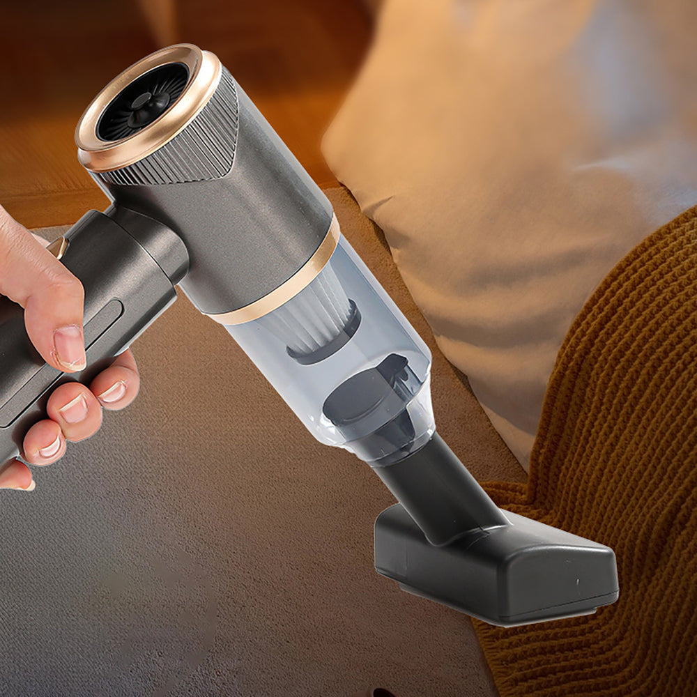 Mini foldbar håndholdt bilstøvsuger med blæserfunktion - sort