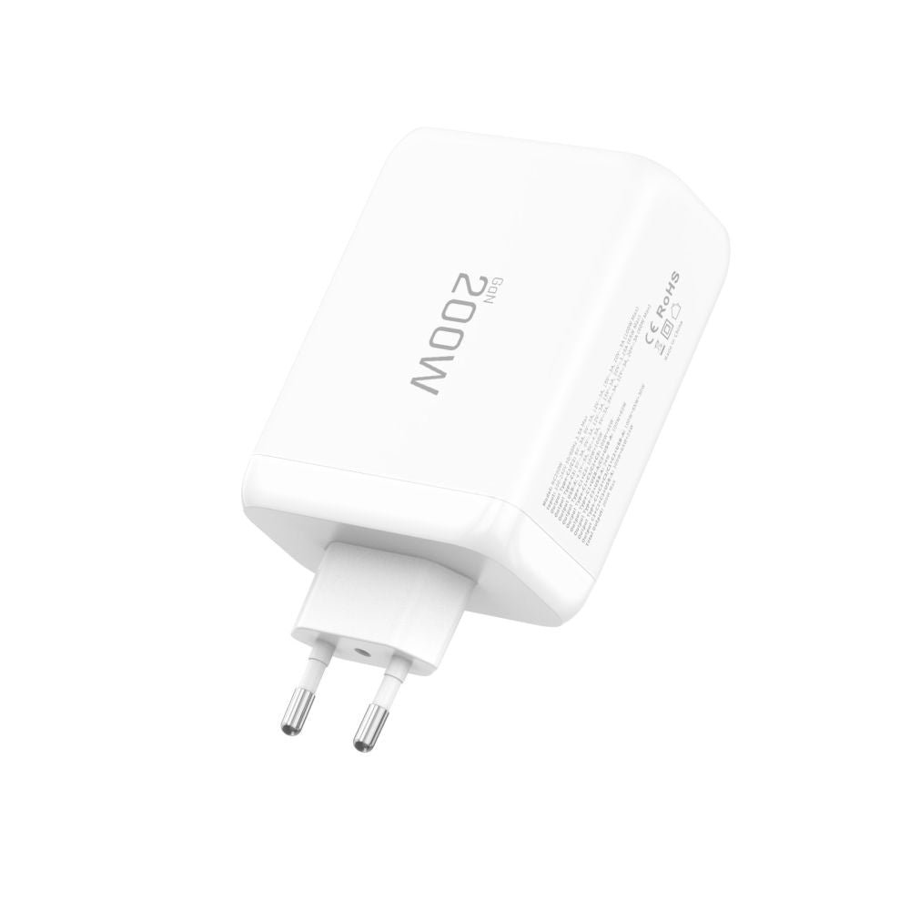 Tech-Protect NC200W-GaN 4-port 200W vægoplader - hvid